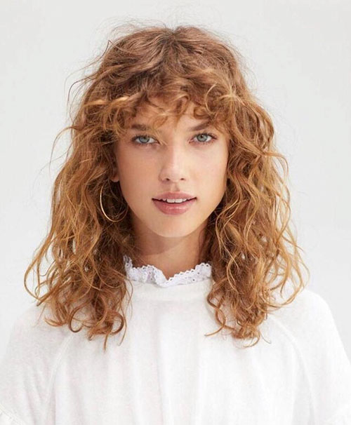 Long Curly Hair With Bangs