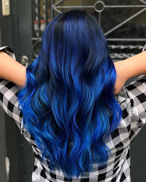 Metallic Blue Hair