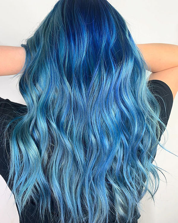 Long Blue Hair Color Ideas