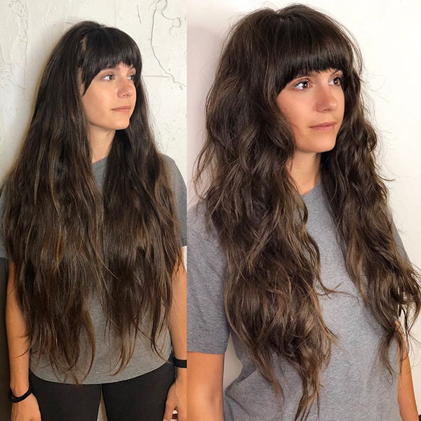 Hairstyles For Long Hair With Bangs